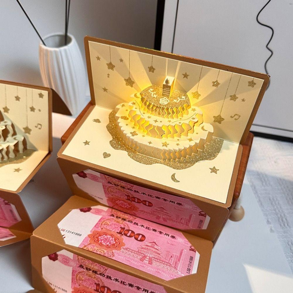 3D Pop-Up Geburtstag Roter Umschlag Grußkarte Roter Umschlag Grußkarte Überraschungsgeschenk