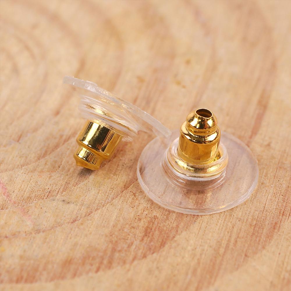 200Pcs Earring Backs Bullet Clutch Earring Backs Replacements for Studs with Pad Rubber Earring Stoppers Pierced Safety Backs