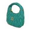 Used Wonder Matelasse Hobo Bag (12166), 5BC125 N88 F0K41 7922, with RFID, Green, 2-Way Logo, Laguna, Women's from Japan