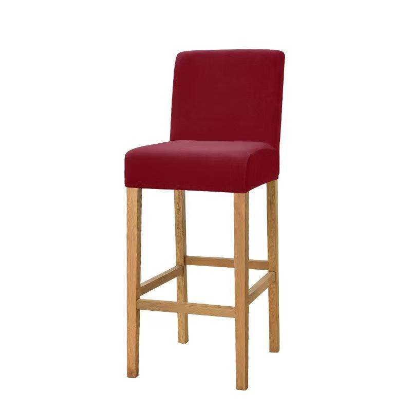 Pokrowiec na krzesło barowe z aksamitu elastyczny krótki pokrowiec na krzesło z oparciem odpowiedni do pokrowca na siedzisko kawiarni