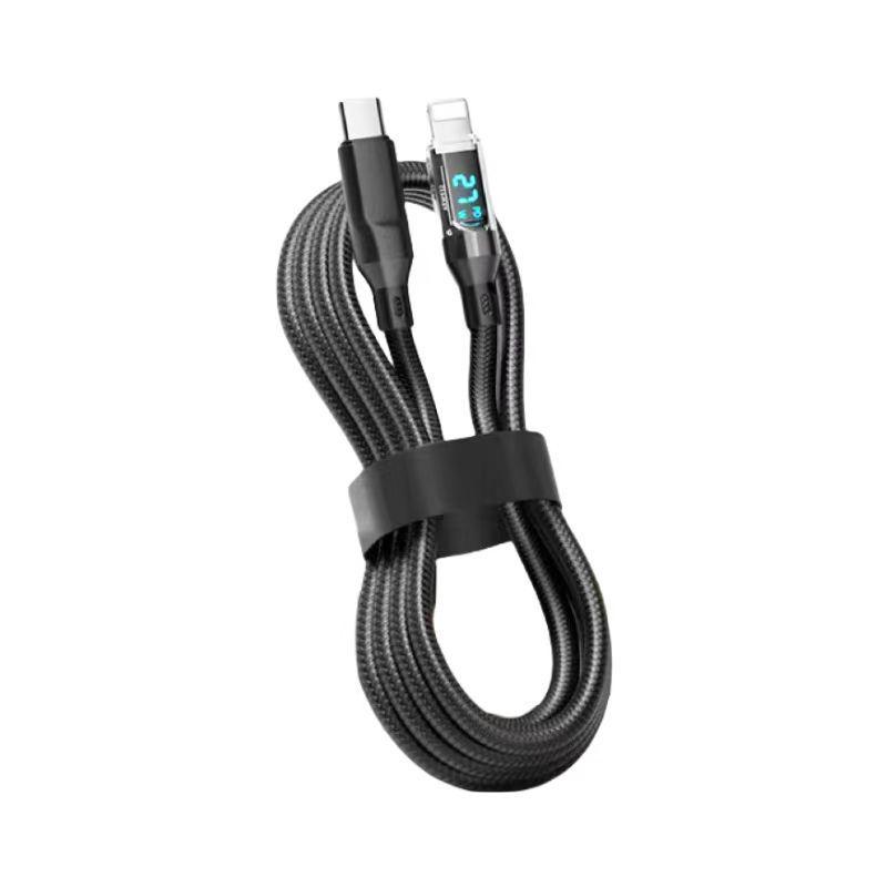 Câble USB Type-C à Charge Rapide 120W avec Affichage LED de la Puissance, Entièrement Compatible pour les Appareils Apple.