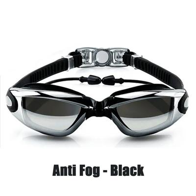 Professional Myopia Swimming Goggles Swimming Glasses with Earplugs Nose Clip Electroplate Waterproof Silicone