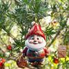 2 Pcs Christmas Ornaments Cartoon Snowman Santa Claus Acrylic Pendant Xmas Tree Hanging Decoration for Holiday Party Decor Car Accessories