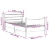 VidaXL Cadre de lit avec tête de lit 75x190 cm bois de pin massif, sommier, cadre de lit simple, cadre de lit en bois massif 3307068
