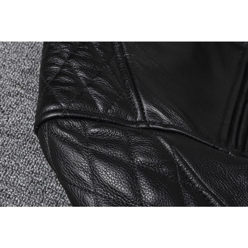 Chinese Size Men Leather Jacket Genine Cowhide Leather Motorcycle Style Cow Jackets for Men Autumn