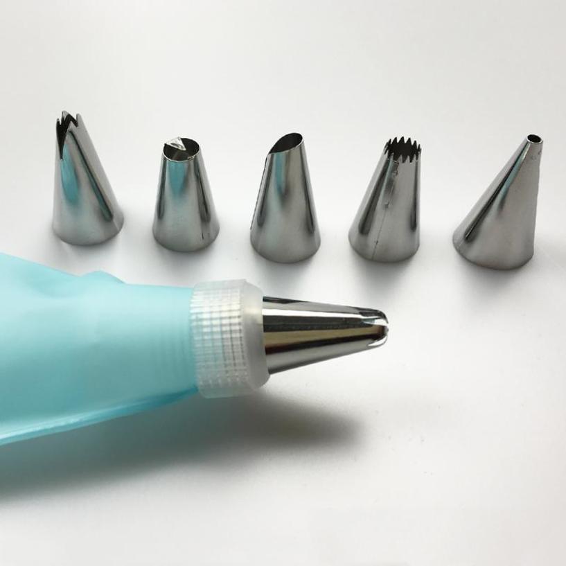 8Pcs/Set Silicone Icing Piping Cream Pastry Bag Nozzle Set DIY Cake Tips Set Cake Nozzle Kitchen