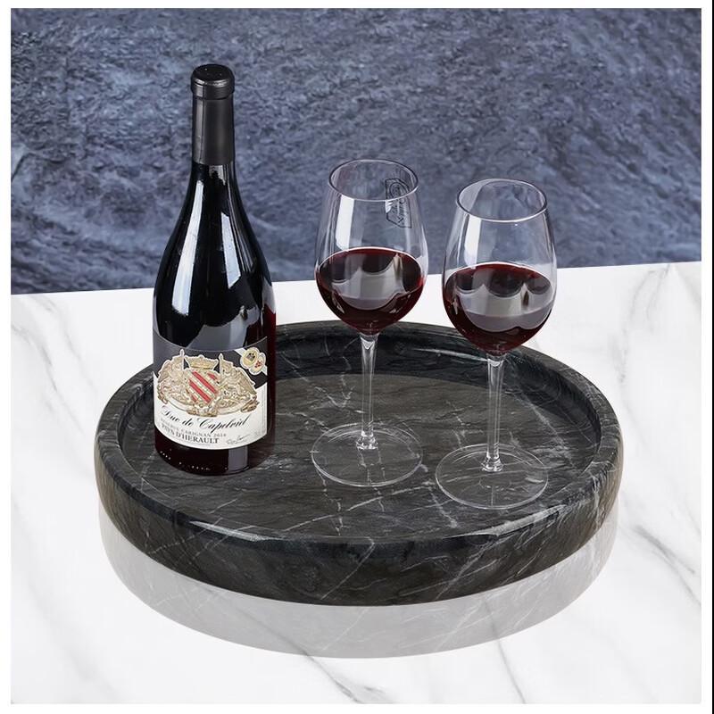 Abay Wave Grey Round Acrylic Decorative Tray