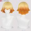 High Quality Agatsuma Zenitsu Cosplay Wig 32cm Short Golden Orange Gradient Anime Wigs Heat Resistant Synthetic Wigs + Wig Cap