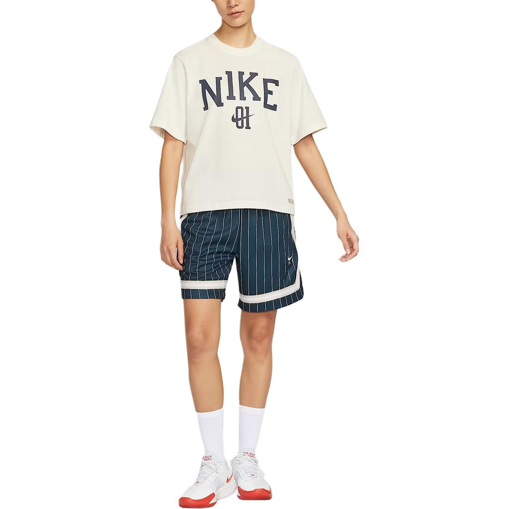 Nike High Basketball Series Casual Round Neck Pullover Short Sleeve T-Shirt Women Tops Off-White IB9971133