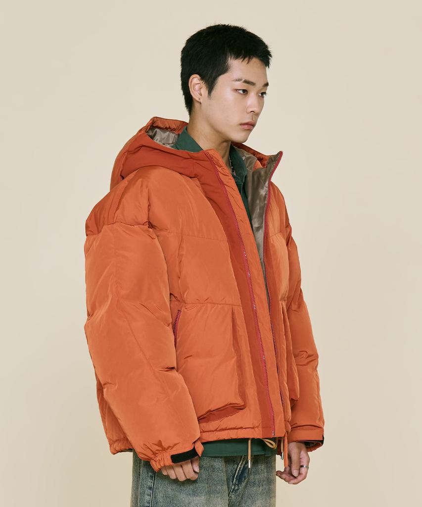NONTYPE Hood Layered Down Parka (Orange)