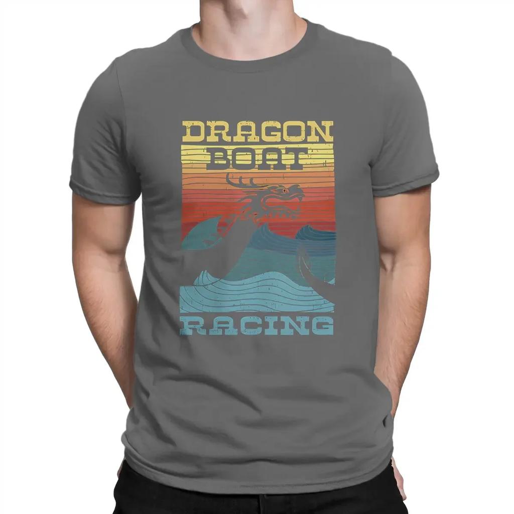 T Shirt Humor High Quality Birthday Dragon Boat Racing Retro Look Man's TShirt Dragon Design Crewneck Short Sleeve 100% Cotton
