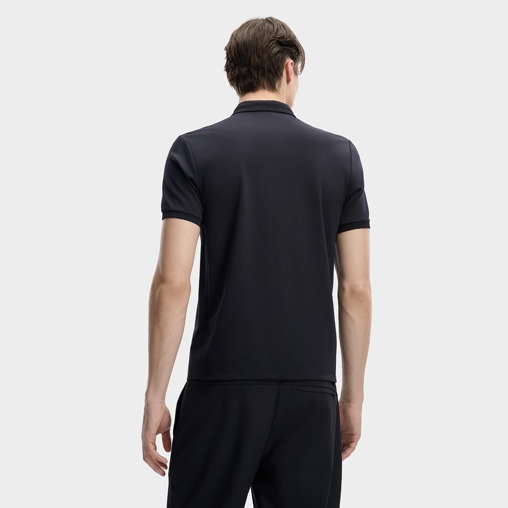 FILA White Solid Knit Short Sleeve Polo Shirt Men tops F11M613103F-NV