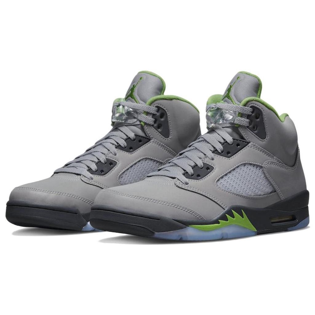 Pantofi sport pentru bărbați Air Jordan 5 Retro Green Bean 2022 Gri Argintiu Flint-Grey DM9014-003