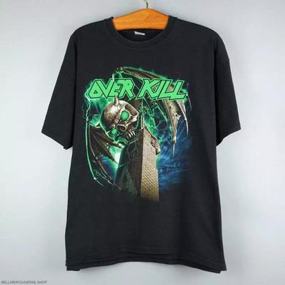 Vtg 2012 Koszulka zespołu Over Kill, Czarna koszulka z krótkim rękawem unisex