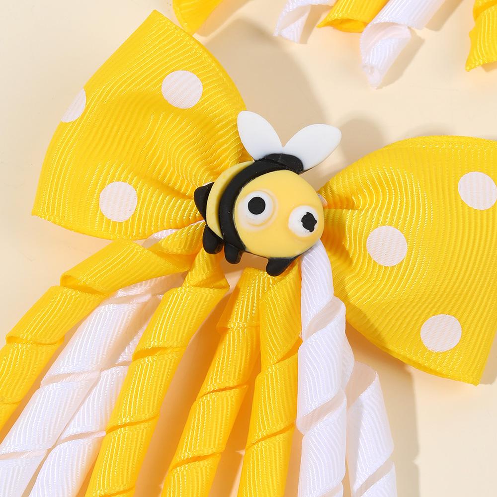 2Pcs Cute Bees Ladybug Hair Clips Insect Ponytail Hairpin Girls Kids Children's Trendy Animal Playful Headwear Hair Accessories