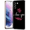 Phone Case For Samsung Galaxy S24 Ultra S23 FE S22 S20 S21 5G S10 S9 Plus S10E S8 Clear I Love you Pink Heart Cover