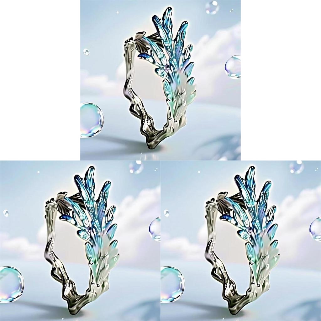 Fairy Spirit Adjustable Leaf Ring With Electroplated Zinc Alloy For Women And Men