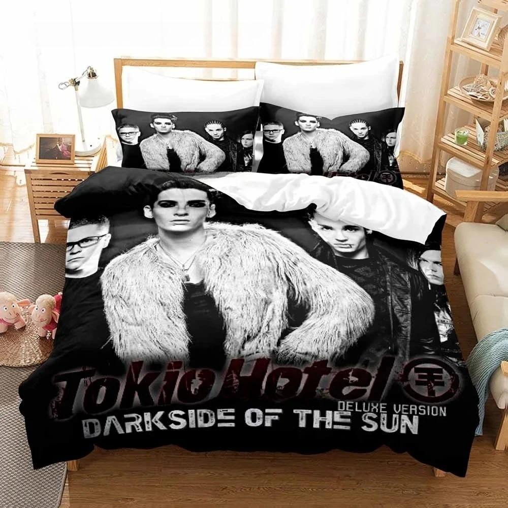 

Tokio Hotel Bedding Set Single Twin Full Queen King Size Bed Set Adult Boys Bedroom Duvetcover Sets 3D Print Anime Bed Sheet Set 135x200cm