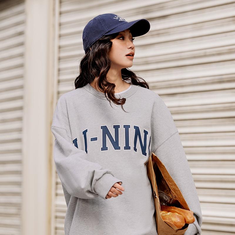 Li Ning Sports Life Collection Sweatshirt Unisex Heather Gray Light Smoke Gray AWDU785-3