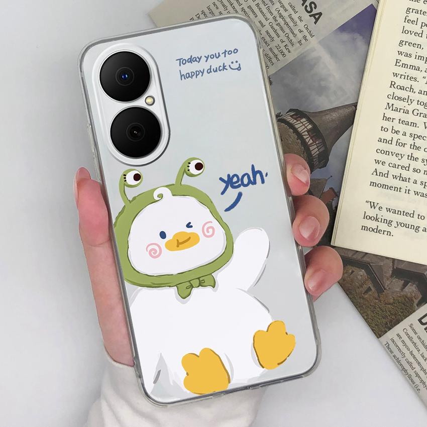 For Huawei Enjoy 70x 80 Y5 Y6 P40 P50 Y8p Covers Case Lovely Owl Patterns Transparent Silicone Camera Protection Dustproof Shell For Huawei Phone Bags