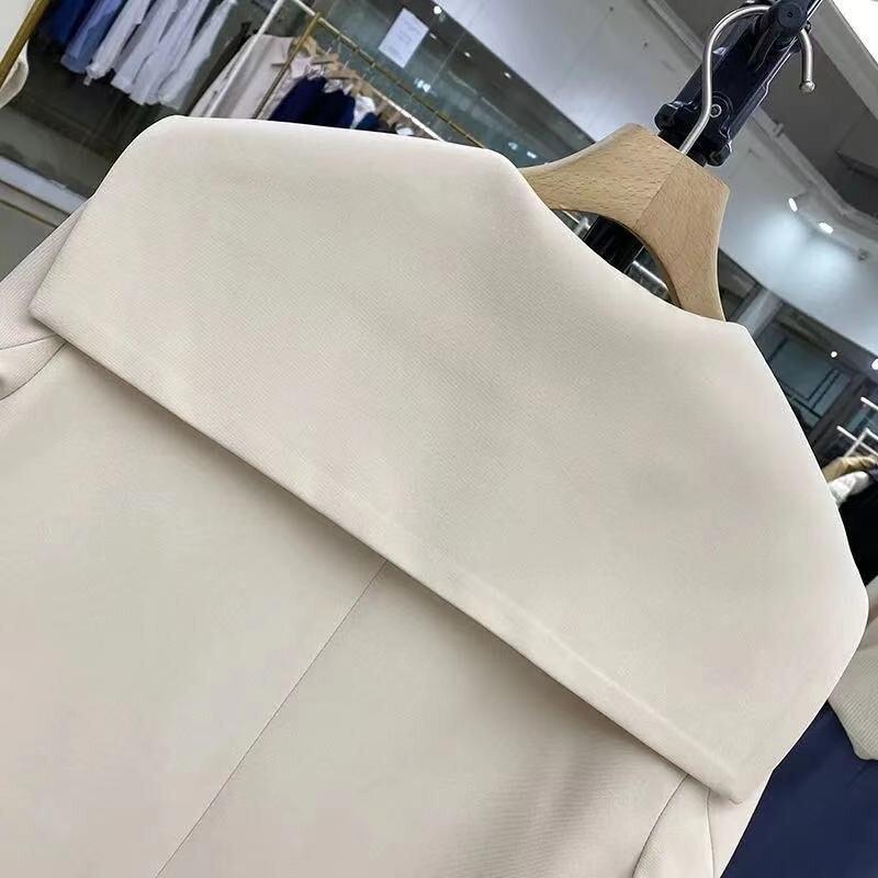 Nová móda podzimní černý oblek bunda Žena volný retro ležérní volný závěs korejský profil designový oblek bílý oblek