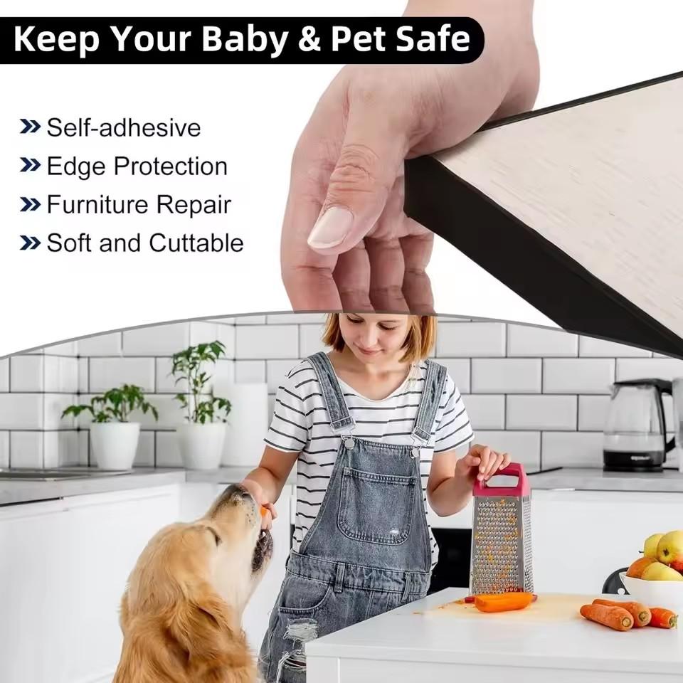 5M Self-Adhesive u-Shaped Edge Banding Strip Furniture Wood Board Cabinet Table Chair Protector Cover Silicone Rubber Seal Strip