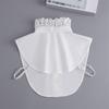 Womens Detachable Fake Collar White Blouses Half Shirt Elegant Ruffled Lace Patchwork French Style Neckwear Accessory