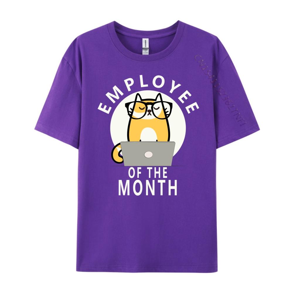 Funny Employee Of The Month Work From Home Cat Computer Designer Clothes Men Youth Limited Time Special White T Shirt