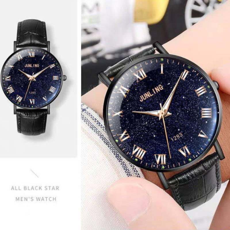 Fashionable Teenage Quartz Watch With Thin Design And Starry Night Glow Model 8083