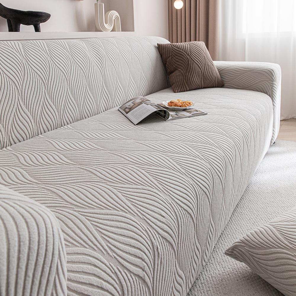 Neuer Sofabezug für Faule Vollständig bedeckt mit Stretch-Jacquard-Samt Rutschfest und Geradreihig Anti-Katzenkratzer