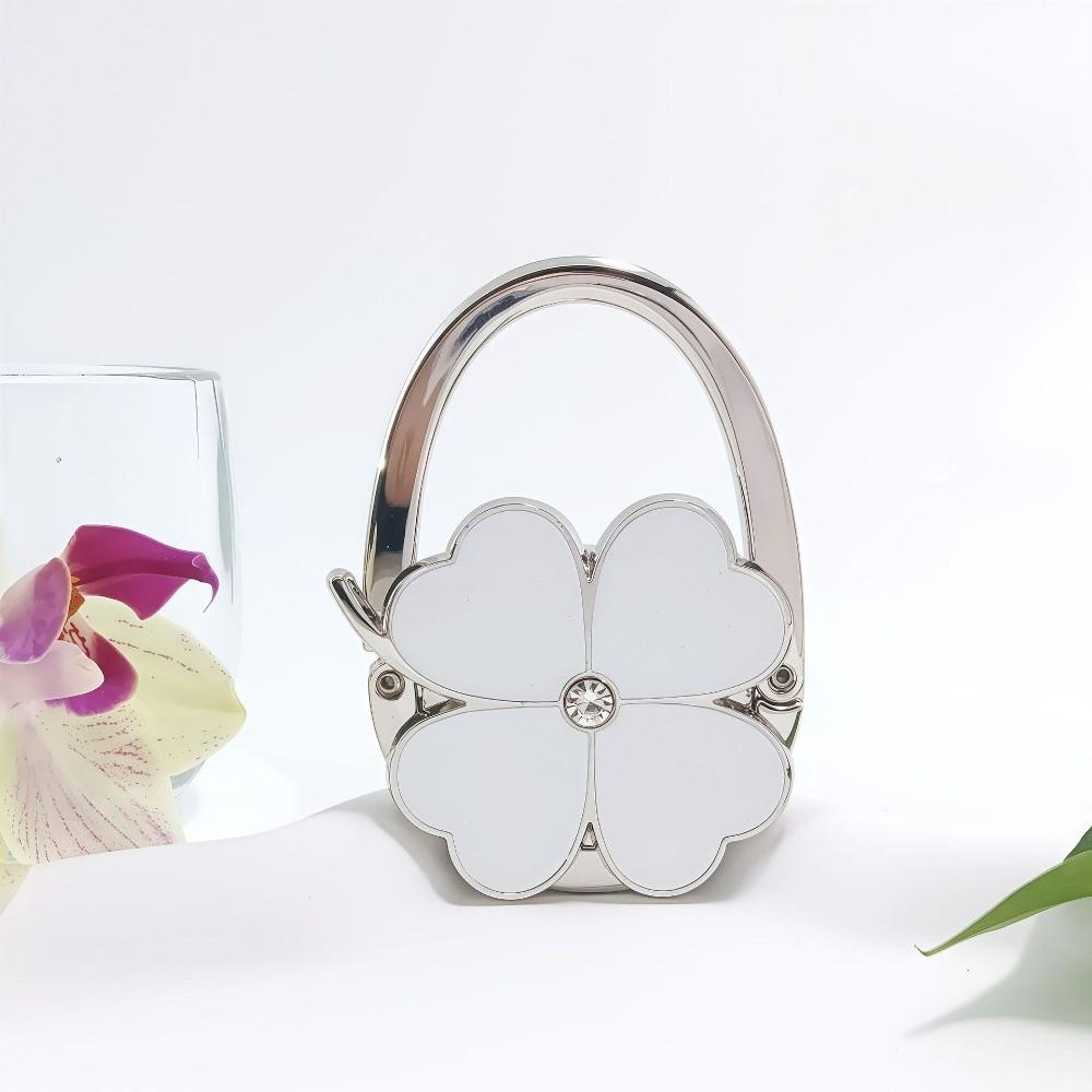 Fashion Foldable Handbag Hook for Women Four-leaf Clover Creative Purse Holder Portable Durable Bag Hanger for Table