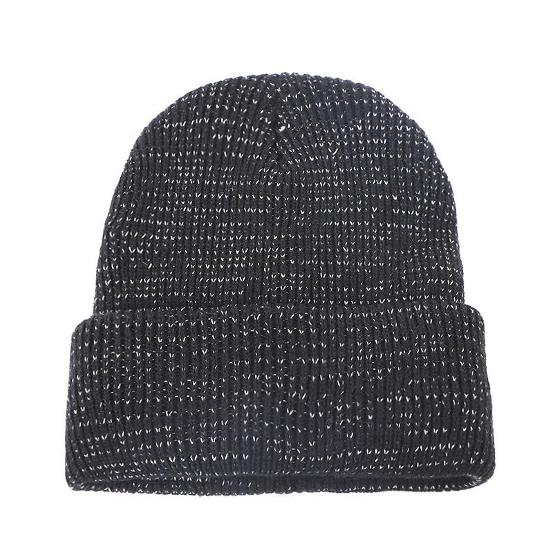 

Noctilucent Reflective Knit Hat High Visibility Glow in the Dark Safety Beanie Neon Winter Cap for Men And Women