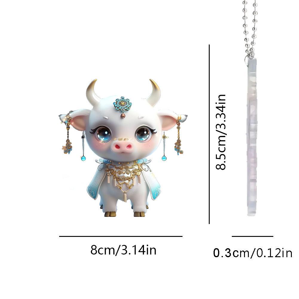 2D Cute Car Akrylowe Płaskie Lusterko Wsteczne Brelok Brelok Akcesoria