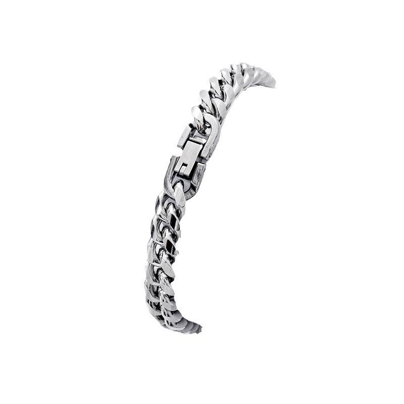 Temu Titanium Steel Cuban Chain Bracelet - Simple European & American Style
