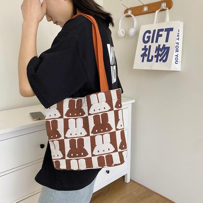 Canvas Bag Female Year of the Rabbit Rabbit Lightweight and Cute Large-capacity Shoulder Bag 2025 Spring and Summer Leisure Shopping Cloth Bag