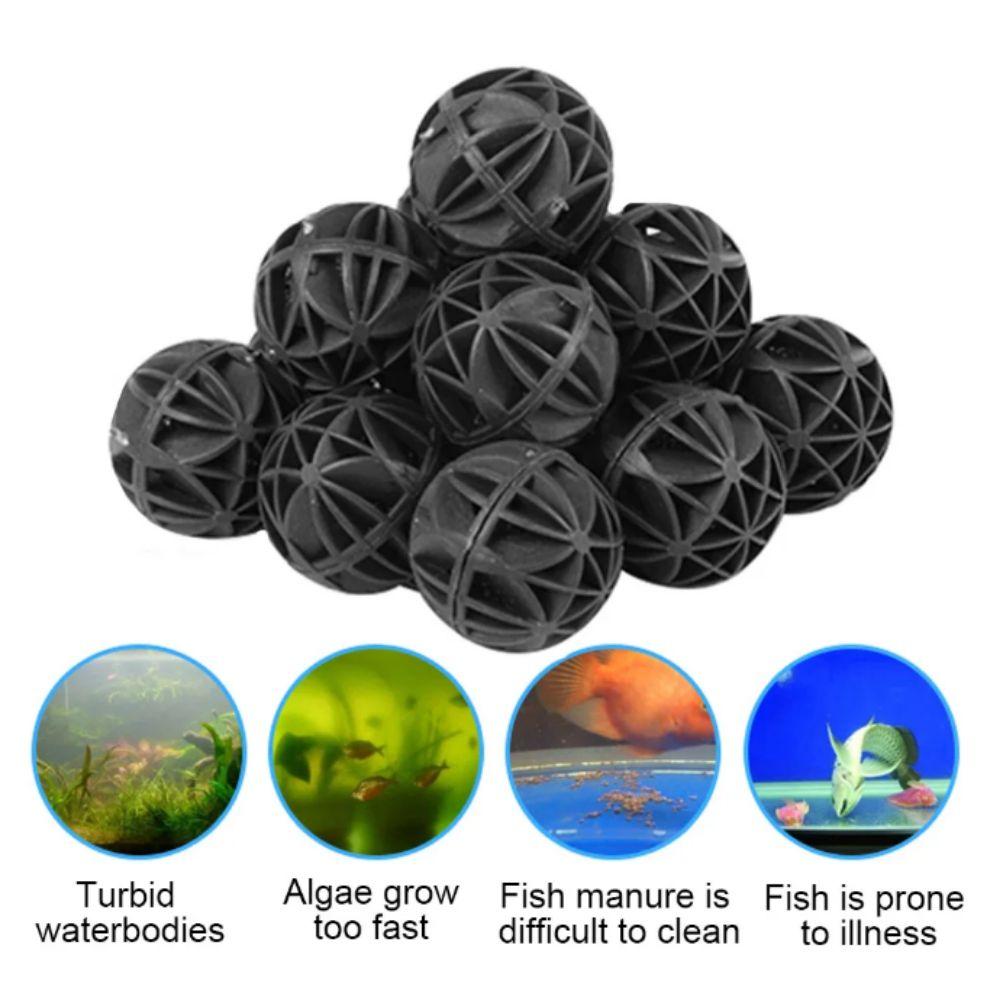 10 Stück PVC Aquarium Filterbälle Schwarz Nass/Trocken Außenfilter Medien Für Aquarium