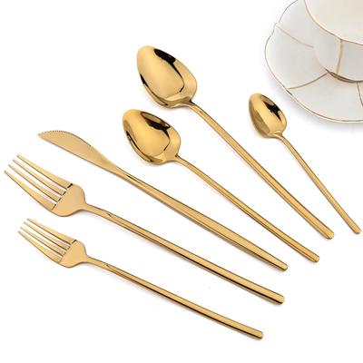 Set de Couverts Dorés 30 Pièces Acier Inoxydable Couteau Fourchette Cuillère Vaisselle Ensemble de Couverts Occidentaux Festival Vaisselle de Cuisine Cadeau