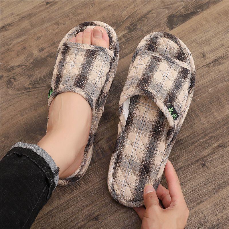 Cloth bottom slippers couple fresh and versatile home indoor silent silent does not hurt the wooden floor men's and women's four seasons