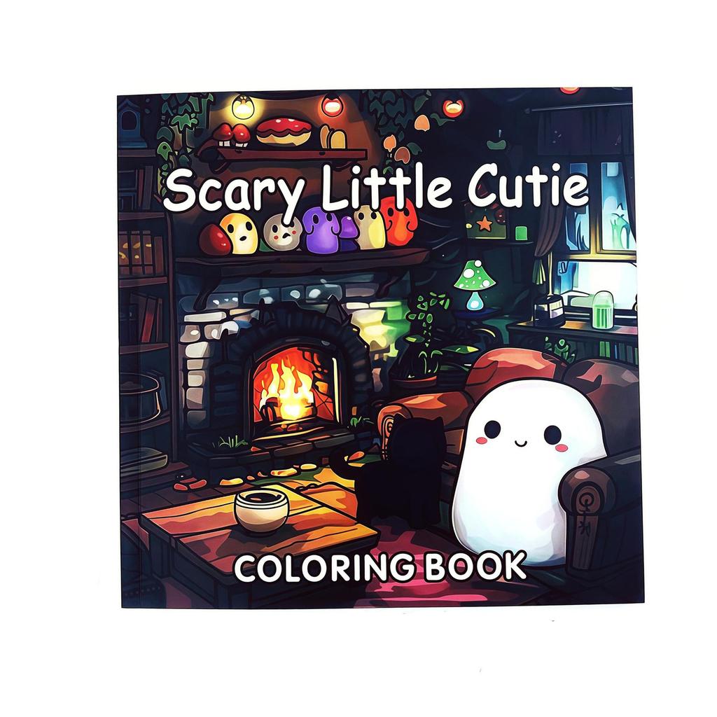 Halloweenská tématická hororová roztomilá omalovánka