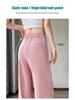 Summer 2026 Chinese Style High Waist Wide Leg Ice Silk Pants for Women
