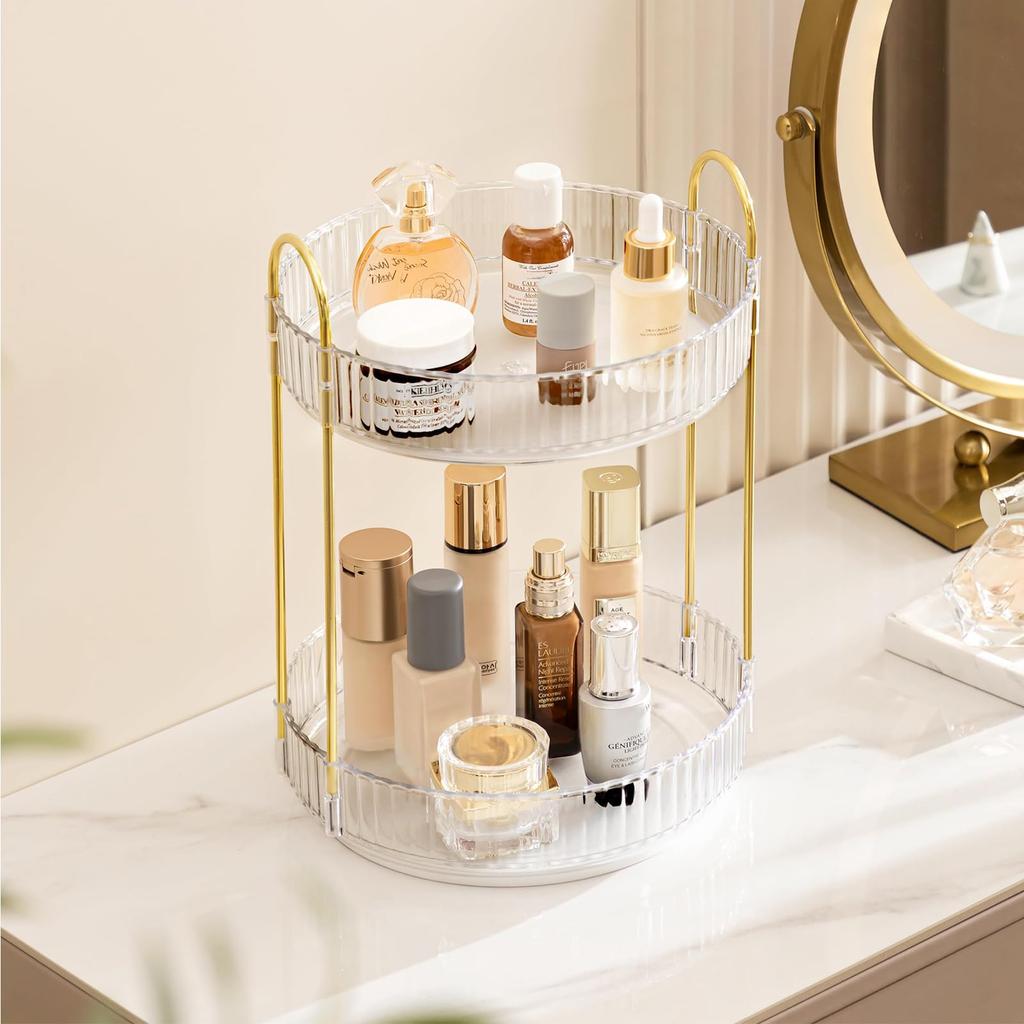 Rotating Transparent Cosmetic Storage Small Large Vanity Storage Easy Multifunctional Cosmetic Storage 2 360° Box, Organizer, Capacity, Box,