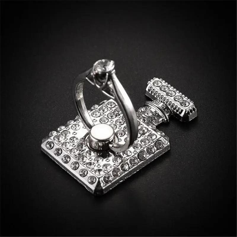 Fashion Luxury Diamond Shiny Gemstones Metal Mobile Phone Ring Bracket Phone Holder Rotatable Ring Bracket for iPhone Samsung