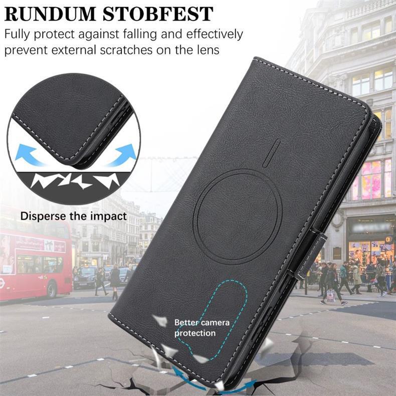 Samsung S25 Wireless Magnetic Leather Case with Card Slots for S24/S23 - High-End Protective Wallet