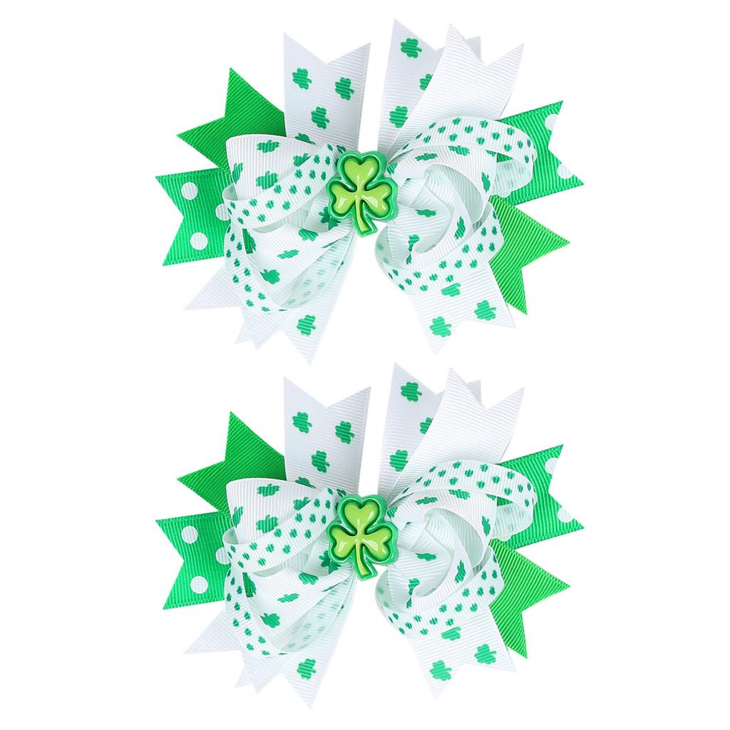 2pcs Irish Festival Bows Hair Clip Kids Hair Accessories Hair Decors for Children Designed for Comfort and Durability