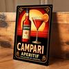 1 pezzo: Poster Campari vintage, pittura su lamiera, decorazione bar, arte murale per ristorante, murale creativo per soggiorno, de piatto 2D