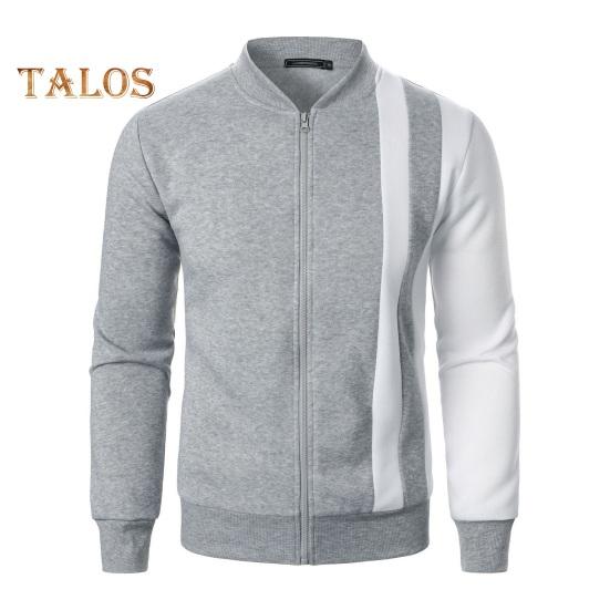 Herr Höst Vinter Kappa Ståkrage Dragkedja Dragsko Färgblock Sportjacka med Elastiska Ärmslut och Fåll Slim Fit Fitness Ytterkläder