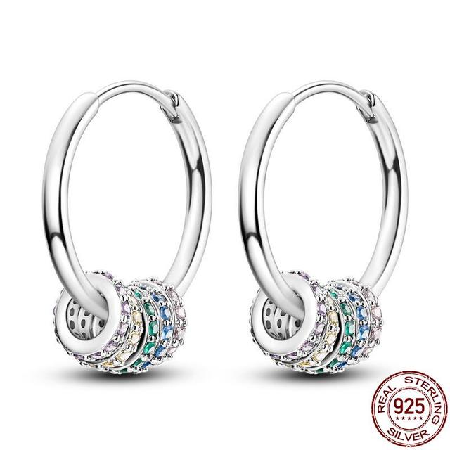 100 % echte 925 Silber Ohrringe Schneeflocke Zirkon Herzform Gold Roségold Zirkon Schmuck funkelnden Creolen Anhänger