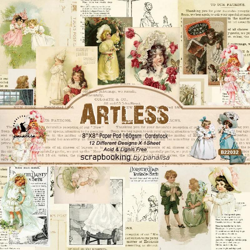 

8-inch DIY Photo Album Scrapbook Material Paper Vintage Background Pattern Craft Children Gifts 12sheets