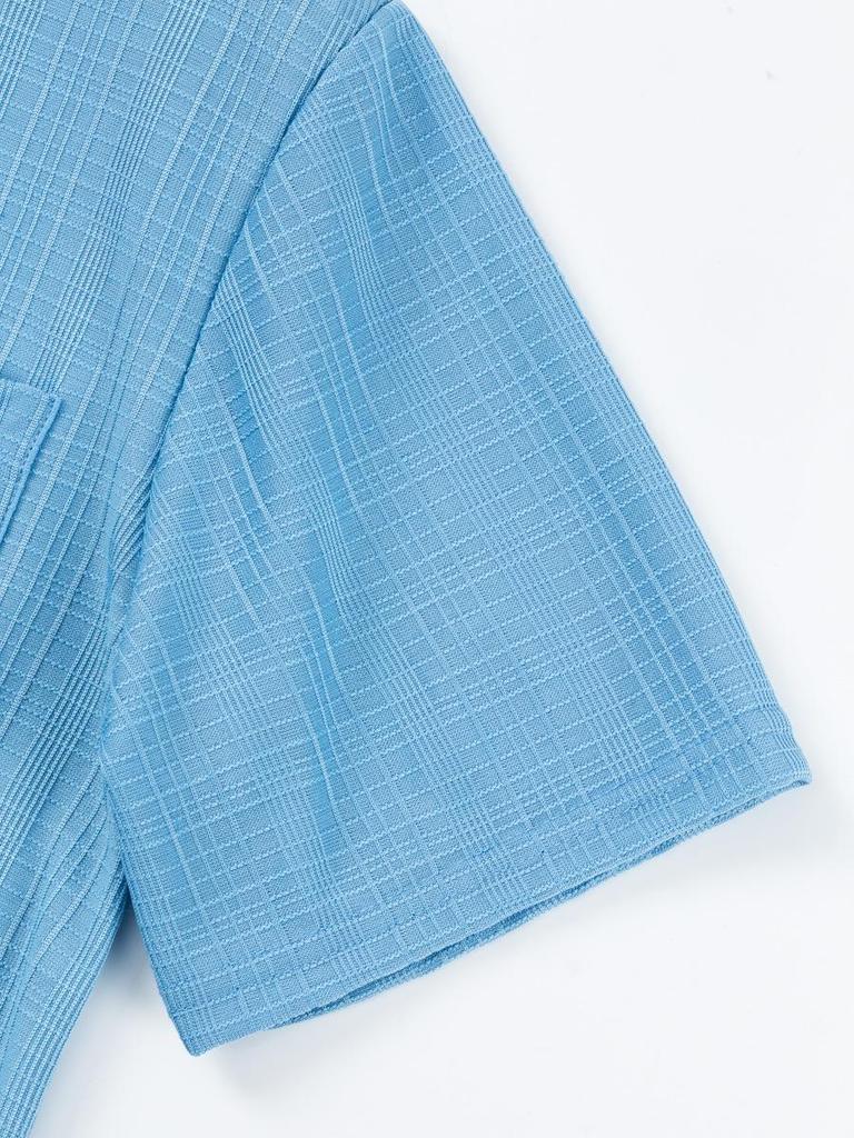 2025 Spring/Summer Men's Stand-Up Collar Short-Sleeve Henley Shirt - Loose Casual Vacation Style