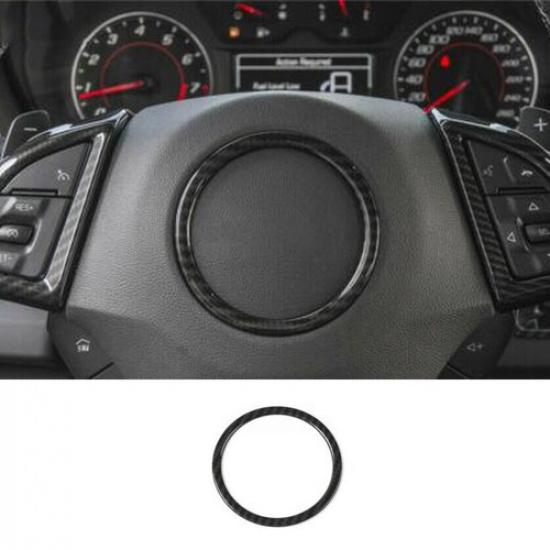 1*Steering Wheel Center Trim Ring Bezels For Chevrolet Camaro 2017+ Carbon Fiber